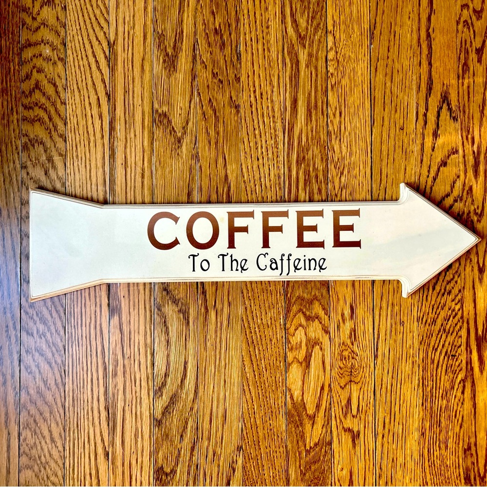Artisan Crafted Recycled Wood "Coffee" Arrow Sign (23" x 5-3/4" x 5/8" )